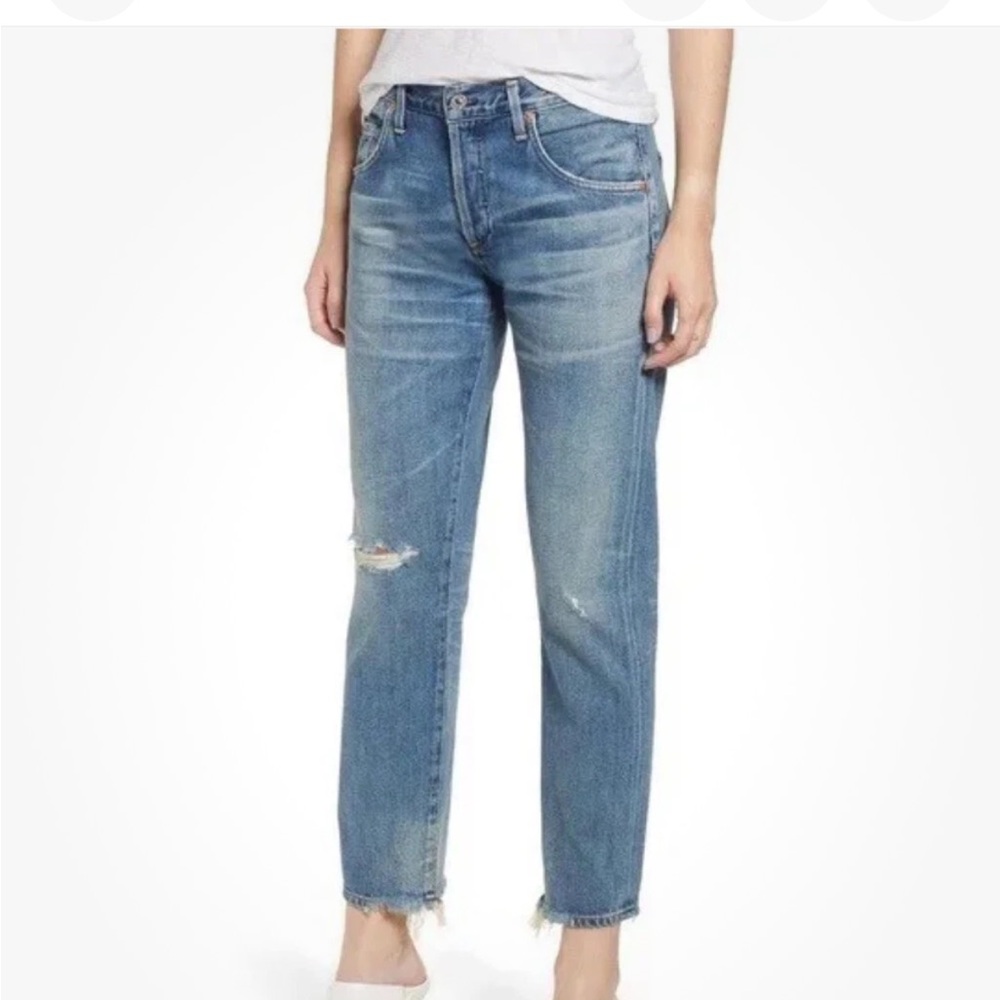 Citizens of Humanity Emerson Slim Boyfriend Ripped Distressed Jeans-Size 29-Boho